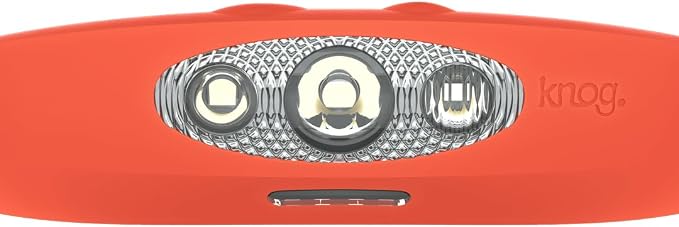 KNOG Bandicoot 250 LED Headlamp - Rechargeable Camping Headlamp with 40m Beam, IP67 Waterproof, Multi-Mode Lighting & Silicone Strap - Durable, Innovative Headlamp for Hiking & Outdoors, Coral