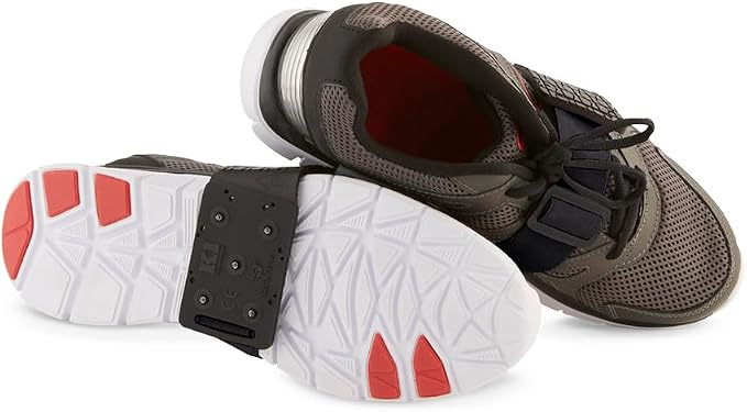 K1 Mid-Sole Ice Cleats - Rotatable Traction Aids For Flat Shoes - Indoor/Outdoor, Climbing, Driving - Slim Profile - Black