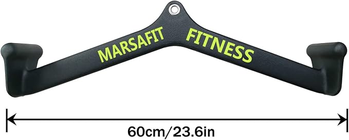 MARSAFIT Home Gym Fitness Rowing T-bar V-bar Pulley Cable Machine Attachment, Bicep Curl Tricep LAT pulldown Bar Back Strength Training Handle Grips LAT Pull Down Bar for Seat Row Workout