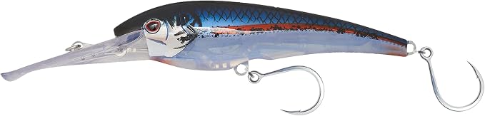 Nomad Design DTX Minnow with Patented Autotune System - Distressed Baitfish Swimming Action, BKK Diablo