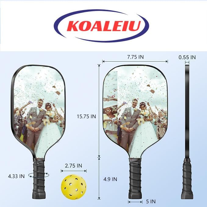 Custom Padded Pickleballs Paddle Cover with Photo Text Logo, Personalized Neoprene Cover Paddles Case Customize Rackets Cover, Fits Most Paddles, 8.5x11.5 Inches