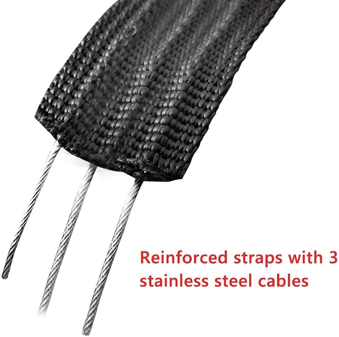 DORSAL Surf Locking Straps Theft Resistant Reinforced Roof Rack Pad Tie Downs Steel/Nylon 10' Feet Black