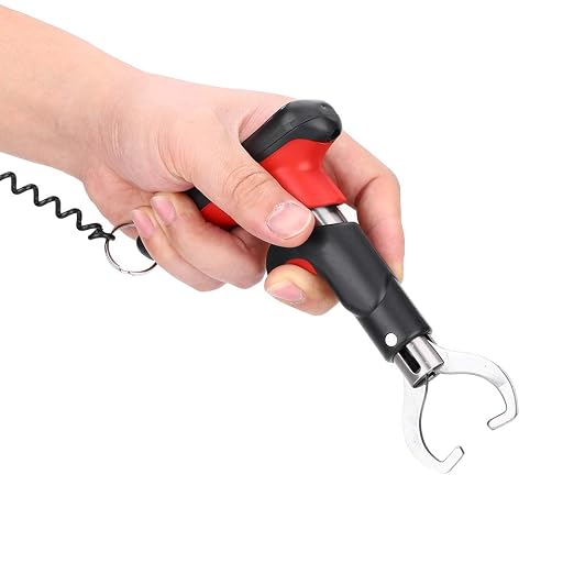 Portable Fishing Grip, Lightweight Digital Scale with Telescopic Stainless Steel Handle for Anglers, Spring Safety Rope Storage Bag for Freshwater Saltwater Travel Fishing