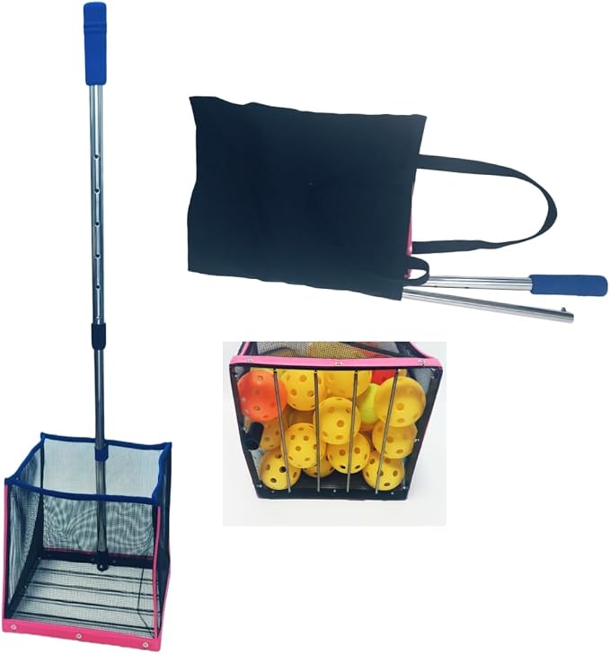 40- Pickleball Capacity Ball Pick-Up Collector - Large-Capacity Hopper for Tennis/Baseball, Hollow Container, No-Bend Training Storage Tool