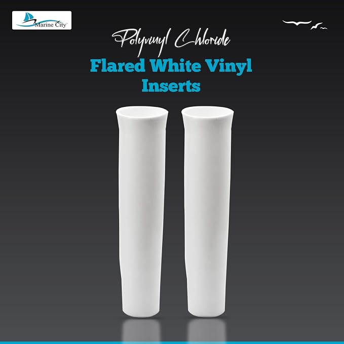 MARINE CITY Vinyl Inserts for Fishing Rod Holder White Plastic Strong and Durable Heavy Duty Easy Rod Secures Placement for Boat Marine