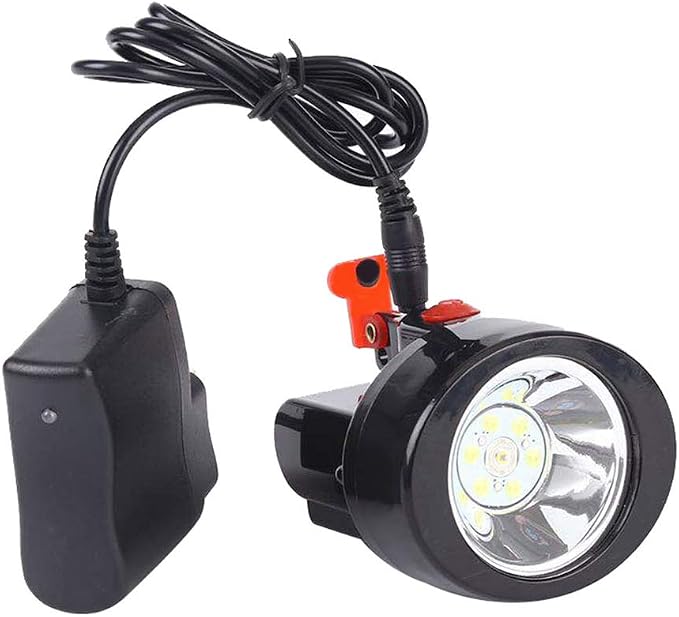 Rechargeable LED Mining Cap Lamp 1+6 Light Source, White Light Coal Miner Headlight for Hard Hat, Waterproof Underground Mining Light, High Brightness Safety Helmet Lamp for Outdoor Work