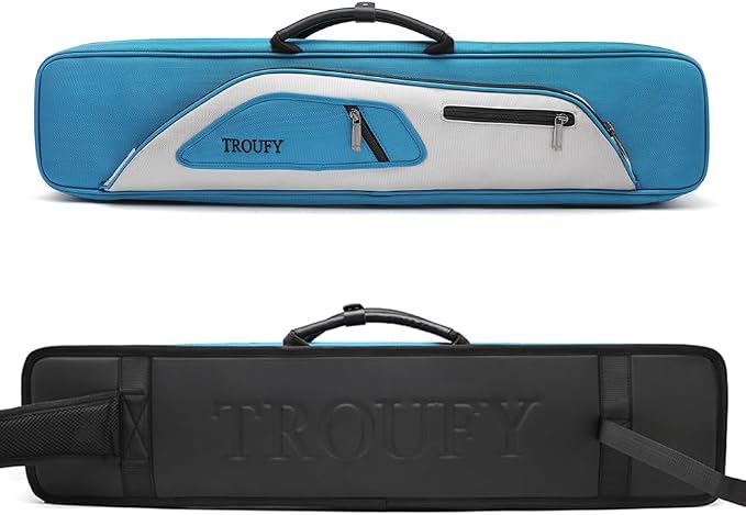 Pool Cue Case – Durable 4x4 & 4x5 Billiard Pool Cue Stick Carrying Case with Large Storage Space, Waterproof Billiards Accessories