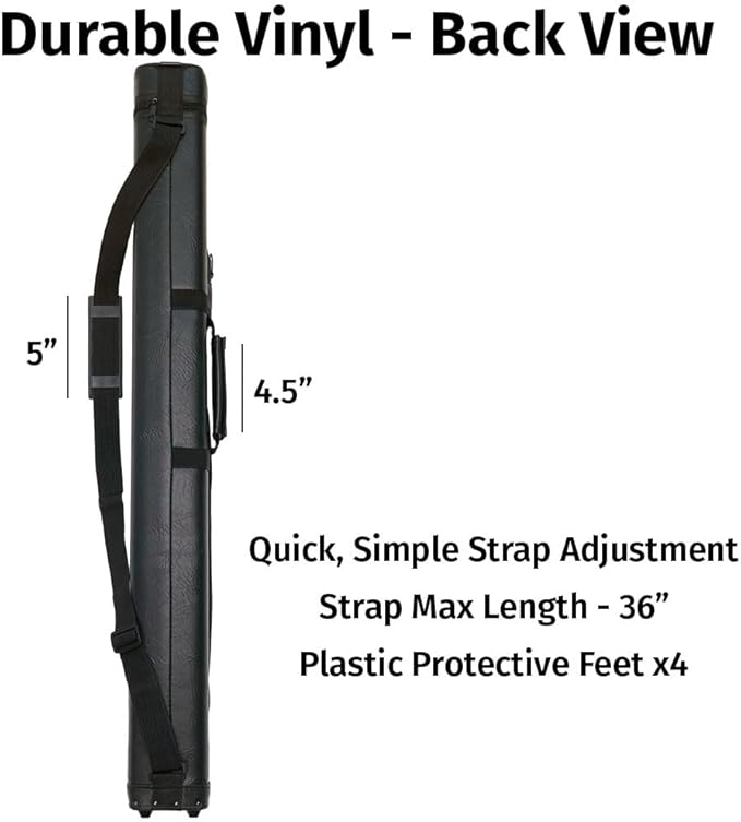 Viking Valhalla Hard Pool Cue Case, Hard Pool Stick Case with Shoulder Strap, Vinyl Shell and Felt Interior, Billiard Cue Case, Pool Cue Holder, Pool Table Accessories, Billiards Equipment