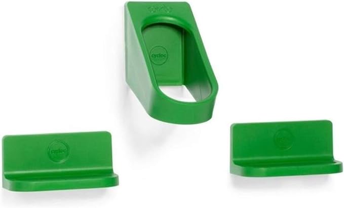cycloc Hero - Wall Mount Bike Storage Rack – Horizontal Pedal Hung Cycle Storage for Platform Pedals - Green | indoor-bike-storage