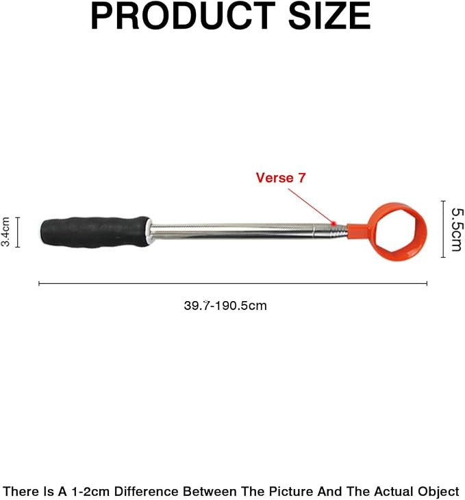 Golf Ball Retriever — Freely Extendable Stainless Steel Shaft, Hexagonal Ball-Gripper, and Secure, Non-Slip Handle