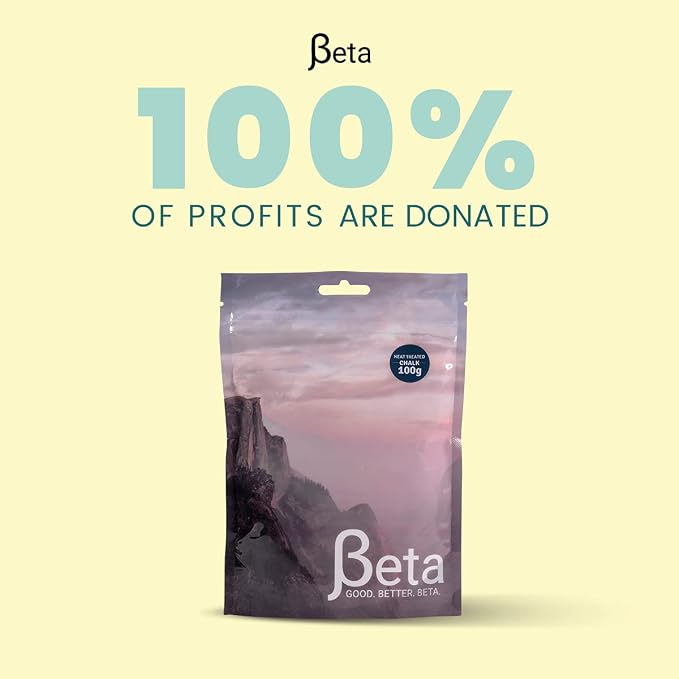 Beta Rock Climbing Chalk Premium, Heat Treated Loose Powdered Rock Climbing Chalk Made with 100% Magnesium Carbonate. 100% of Profits Donated. The Strongest Grip Possible. (Chalk Powder, Hand Chalk)