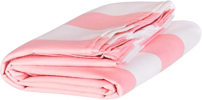 Dock & Bay Beach Towel - Quick Dry, Sand Free - Compact, Lightweight - 100% Recycled - Includes Bag - Cabana - Light Pink - Extra Large (200x90cm, 78x35)
