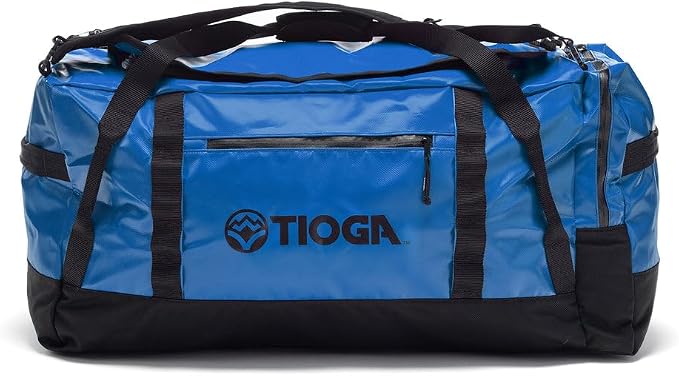 TIOGA Venture Outdoor Duffel Bag with Backpack Straps, Weather Resistant, Rugged Construction, Gear Hauling for Outdoor Adventures, Extra Large / 90L, Blue