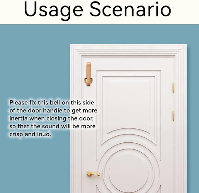 Shopkeepers Bell - Magnetic Attached Doorbell for Door Opening - Unique Office Ornament and Hanging Decoration for Business Entrance, Fridge Sticker and Barn Door (Side-Fixing-Beechwood)
