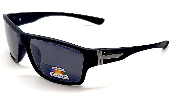 Polarized Bifocal Sunglasses Reading Glasses for Men Women Sports Wrap Silver Mirror Black Fishing Driving