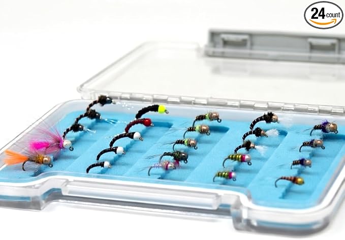 Outdoor Planet Premium Fly Fishing Flies Assortment, 12/24 /48 /66pcs Dry/Wet/Nymph/Streamer Flies, Trout/Bass/Panfish/Salmon Fishing Flies