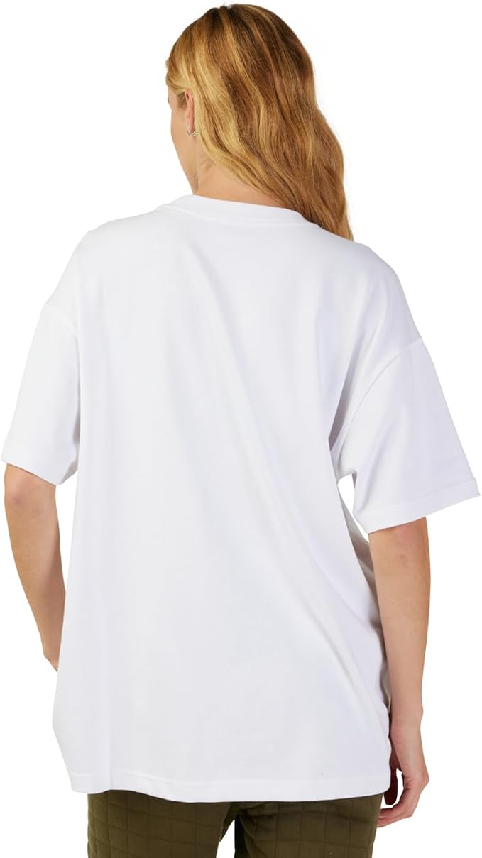 Fox Racing Women's Wordmark Oversized Short Sleeve T-Shirt, White, Large