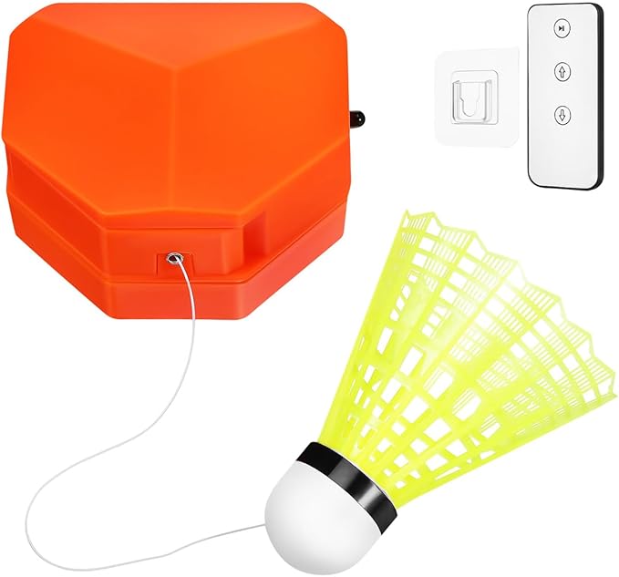 VICASKY 1Set Badminton Training Machine Automatic Rebound Trainer with Remote Control Portable Single Player Practice Aid Includes Ball for Adults