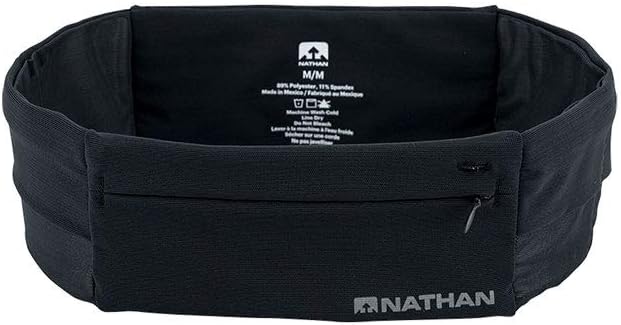 Nathan Zipster Running Belt for Men and Women, Bounce Free Waist Pack, Running Fanny Pack Women, Pockets with Zippers, Fits All iPhones