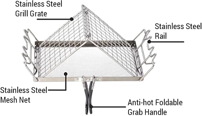 Camping Toaster Folding Camp Stove Toaster Stainless Steel Bread Toaster Rack for Camping Backpacking Picnic