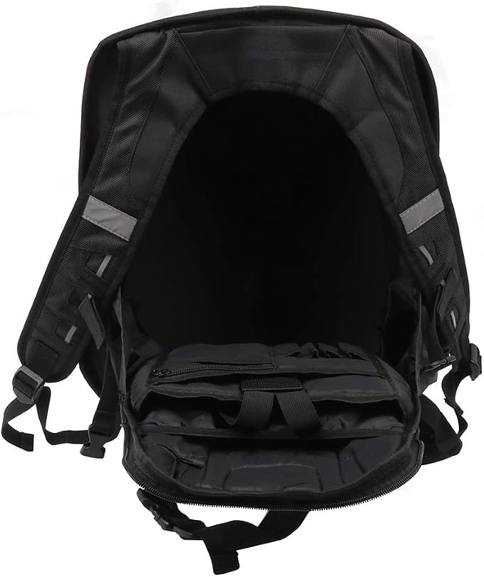JFG RACING Motorcycle Backpack 30L,Universal Hard Shell Helmet Hardshell Riding Back Pack for Men Women-Grey Black
