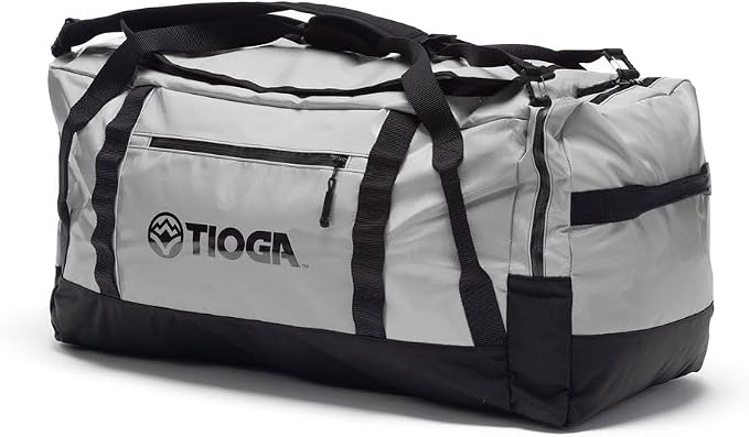 TIOGA Venture Outdoor Duffel Bag with Backpack Straps, Weather Resistant, Rugged Construction, Gear Hauling for Outdoor Adventures, Extra Large / 90L, Grey