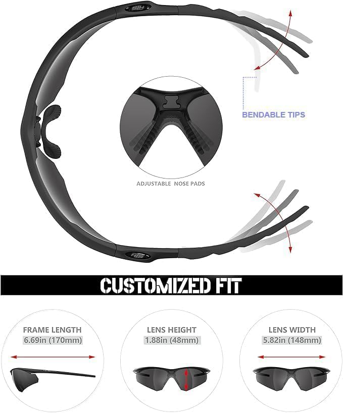 HTS HUNTERSKY S53 Anti Fog Tactical Shooting Range Safety Glasses ANSI Z87.1 Ballistic Eye Protection Hunting Airsoft Riding