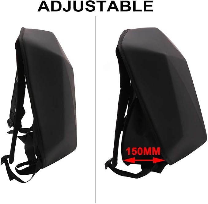 JFG RACING Motorcycle Backpack 30L,Universal Hard Shell Helmet Hardshell Riding Back Pack for Men Women-Grey Black