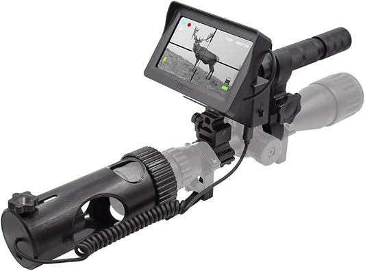 DIY 720p Digital Video Recording Hunting Night Vision Rifle Scope Monocular Camera VCR with LCD Display, 850nm Infrared IR Flashlight for Tactical Hunting (MicroSD Card & Battery NOT Included)