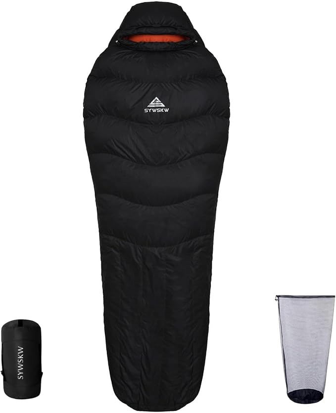 Down Sleeping Bag with Pillow for Backpacking,15℉ 5℉ 0℉ Wide Down Sleeping Bag (86.6 in x 33.5 in) for Adults,Youth Camping and Hiking Outdoor with 680FP Duck Down