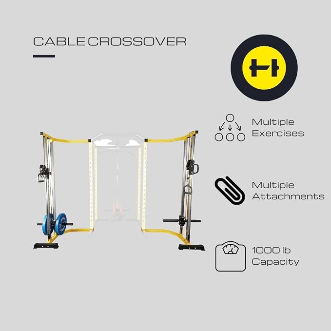 HulkFit Multi-Functional Adjustable Pro Series Power Rack Power Cage Exercise Equipment for Home Gym with Squat Rack Attachments and Accessories - Bench Press, Squats, and Deadlifts - Multicolor