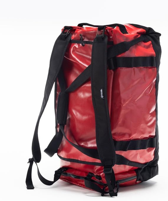 TIOGA Venture Outdoor Duffel Bag with Backpack Straps, Weather Resistant, Rugged Construction, Gear Hauling for Outdoor Adventures, Medium / 50L, Red