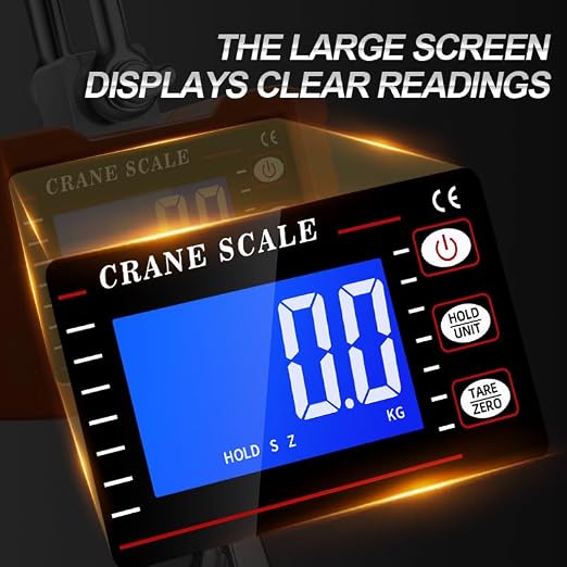 Digital Crane Scale 2200lb/1000kg Heavy Duty Hanging Scale with LCD Backlight, High Precision Industrial Hanging Scale with Data Hold/Tare/Zero, CE Certified for Farm, Construction, Hunting, Fishing