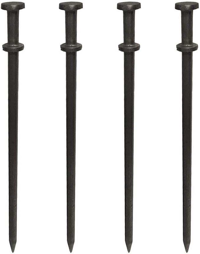 1 x 30 Inch Heavy Duty Double Head Steel Tent Stakes, Industrial Strength Versatile Ground Anchors for Commercial Inflatables, Large Event Tents and Camping Shelter Spikes - 4 Pack