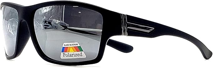 Polarized Bifocal Sunglasses Reading Glasses for Men Women Sports Wrap Silver Mirror Black Fishing Driving