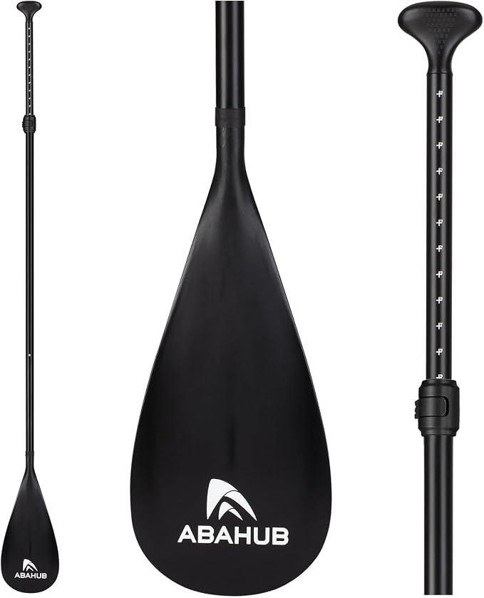 Abahub 3-Piece Stand up Paddles, Lightweight Paddleboard Paddle Oars for Paddleboard, Adjustable Aluminum Alloy Shaft 68" - 84"