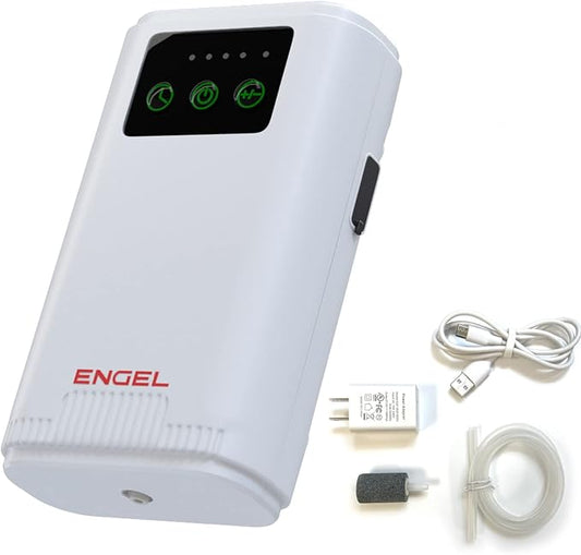 ENGEL Ultra Quiet Lithium-Ion USB Rechargeable Live Bait Aerator Pump & Bubbler with Universal Clip fits Most Bait Buckets