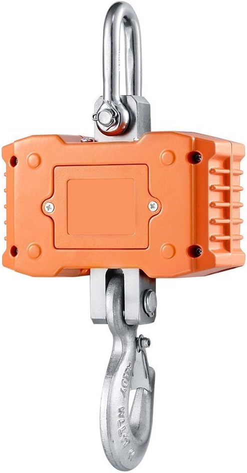 Klau Digital Industrial Heavy Duty Crane Scale, Orange, 1000 kg 2000 lb | Smart Measuring Tool, For Farm Factory