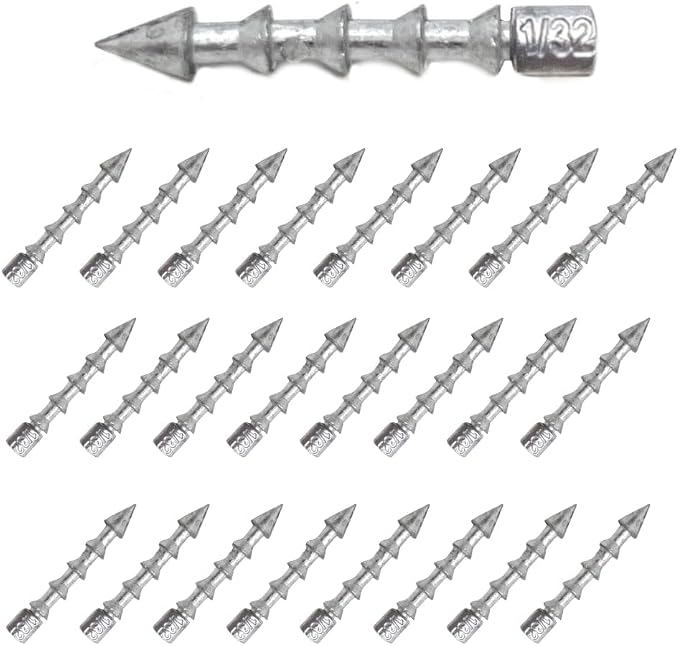 Reaction Tackle Nail Weights for Bass Fishing - Insert Pencil Sinkers for Wacky Rig, Neko Rig and Soft Plastic Lures - Freshwater and Saltwater - 25-Pack