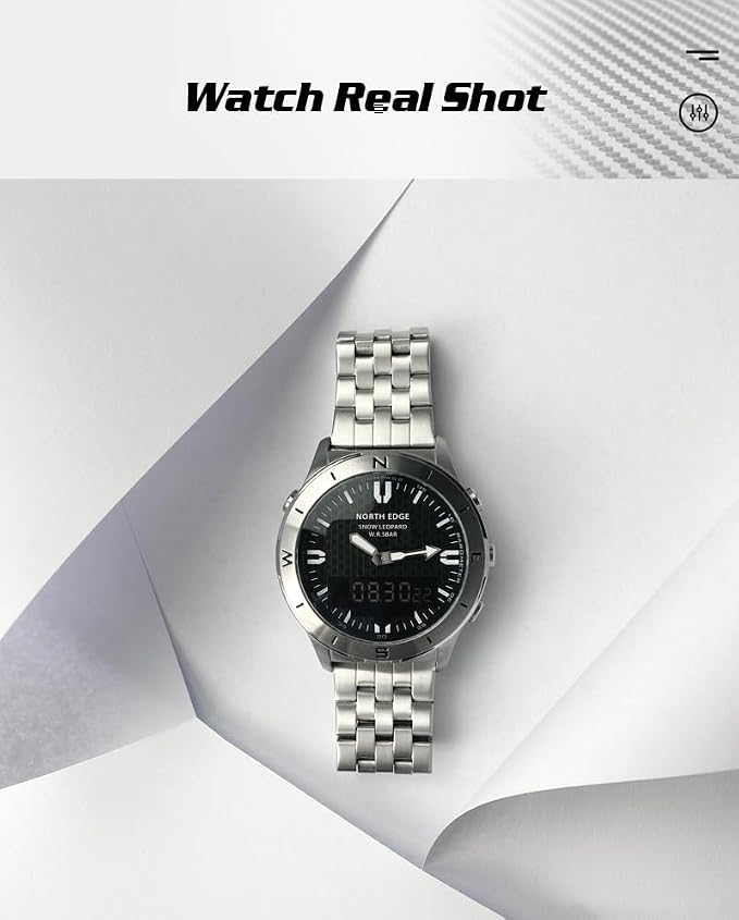 DIDITIME Tactical Watches for Men, Military Watches for Men, Waterproof 164FT, Fitness Watch, Mens Digital Watches with Compass, Metronome, Pedometer, Lightweight Breathable Nylon Watch
