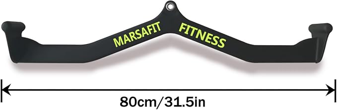 MARSAFIT Home Gym Fitness Rowing T-bar V-bar Pulley Cable Machine Attachment, Bicep Curl Tricep LAT pulldown Bar Back Strength Training Handle Grips LAT Pull Down Bar for Seat Row Workout