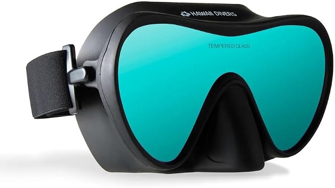 Hawaii Divers Deep Sea Mirrored - Adult Snorkel Mask, Tempered Glass, Mirrored Lens, Swimming Snorkel, Snorkeling Gear