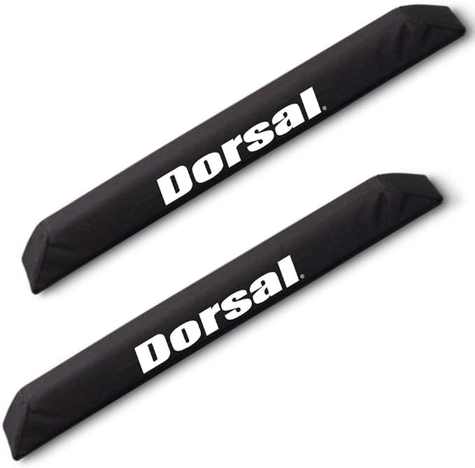 DORSAL Aero Roof Rack Pads for Wide and Aftermarket Crossbars - Pack of 2 for Surfboards Kayaks Sups Snowboards Polyester 20" Inch Thule Yakima Rhino Style