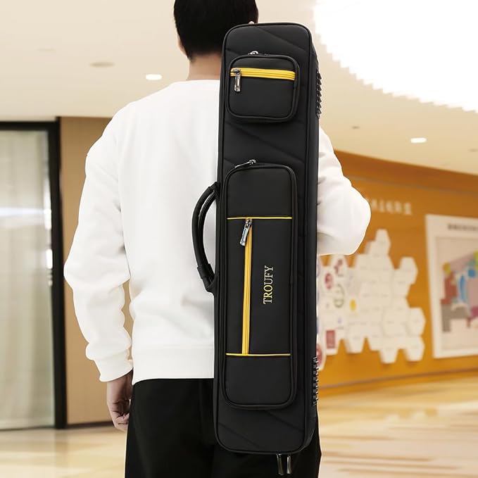 Pool Cue Case – Durable 4x4 & 4x5 Billiard Pool Cue Stick Carrying Case with Large Storage Space, Waterproof Billiards Accessories