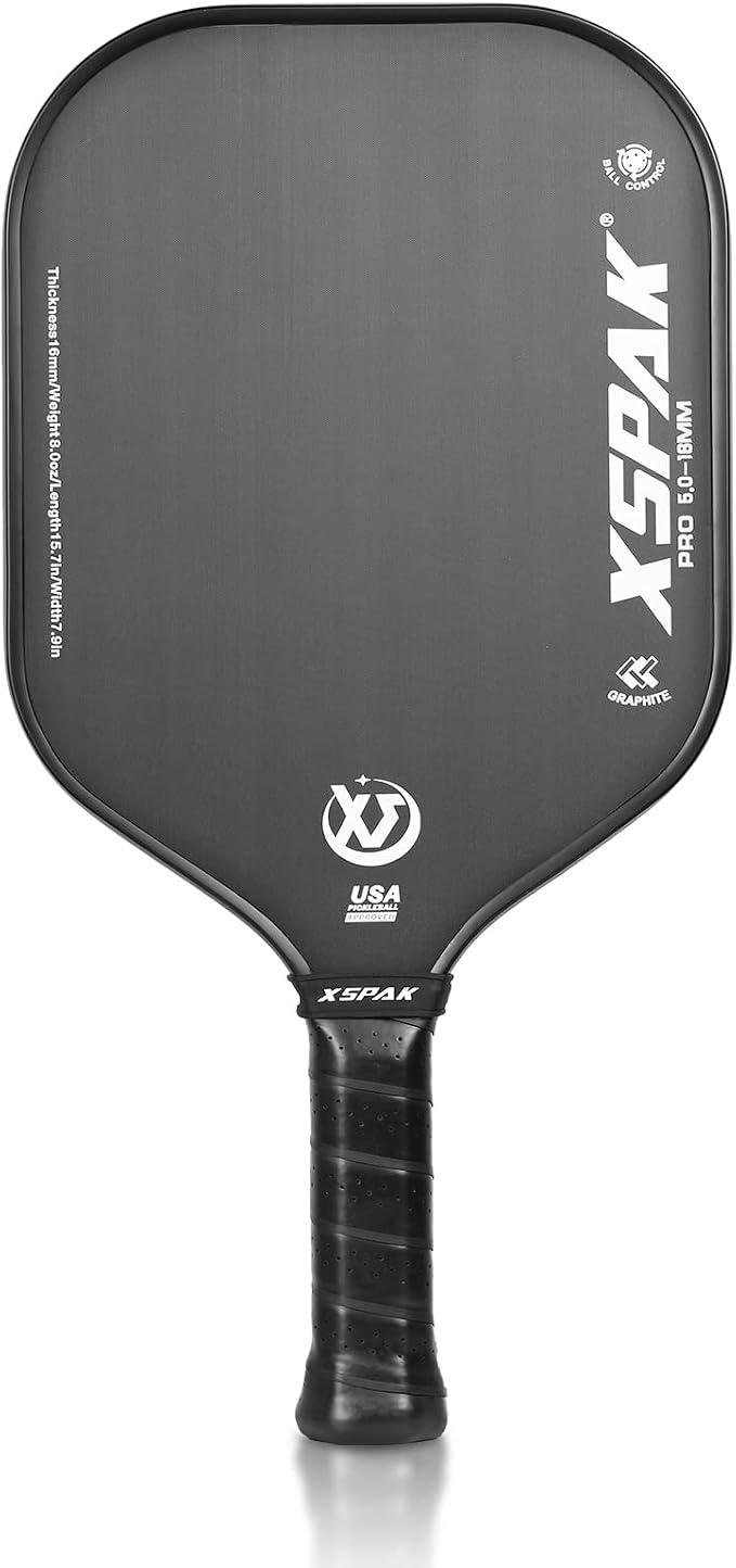Carbon Fiber Pickleball Paddle - Tournament Edition - World Champion Surface Technology Options Pickleball Racket - USAPA Polypropylene Honeycomb Paddle with Cushion Comfort Grip