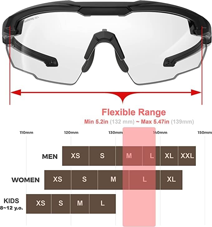 HTS HUNTERSKY Ballistic Tactical Shooting Glasses ANSI Z87+ UV400 Protective Eyewear