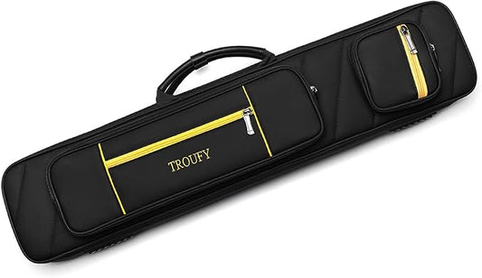 Pool Cue Case – Durable 4x4 & 4x5 Billiard Pool Cue Stick Carrying Case with Large Storage Space, Waterproof Billiards Accessories