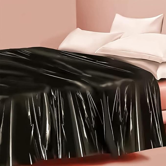 1 Comfortable Black PVC Plastic Mattress, Reusable, Equipped with Waterproof Cloth (220cm X 130cm) - H8