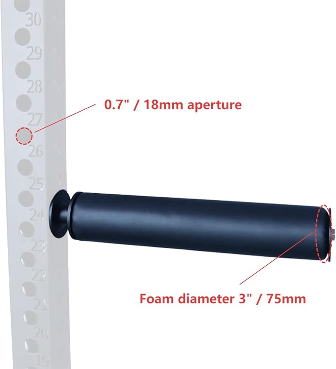Single Leg Squat Roller/Nordic Hamstring Curl for Squat Rack Power Rack Attachments, Bulgarian Split Squat for Workout Esquipment Home Gym Accessories