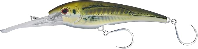 Nomad Design DTX Minnow with Patented Autotune System - Distressed Baitfish Swimming Action, BKK Diablo